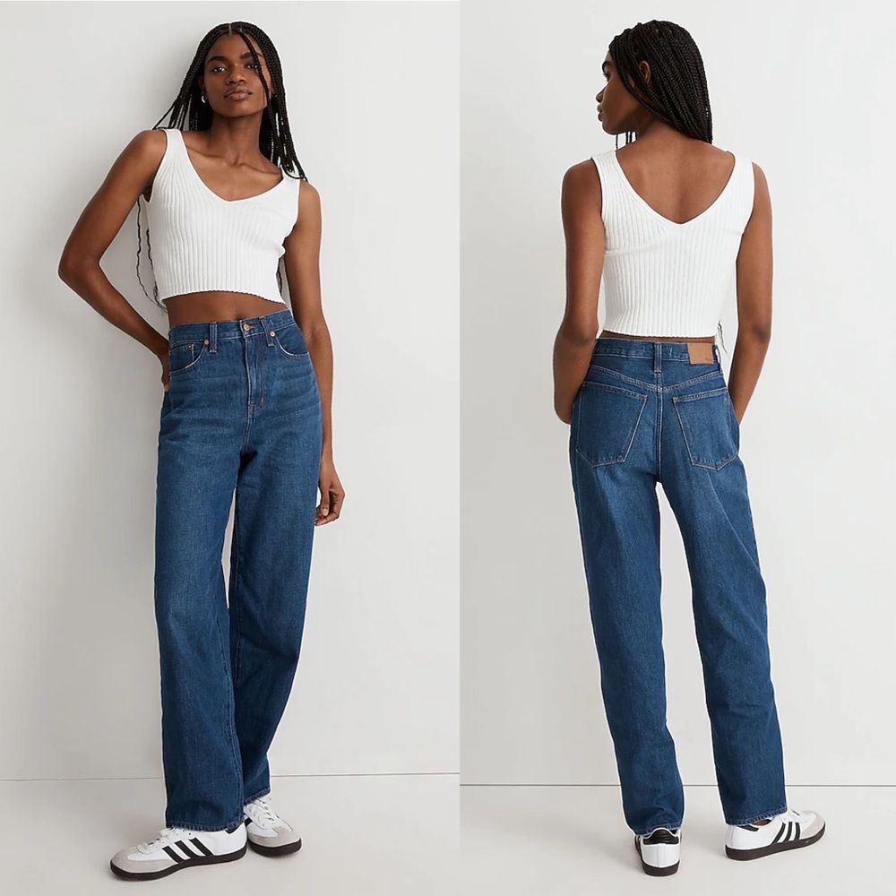 Madewell Baggy Straight Jeans in Dark Worn Indigo Wash size 26